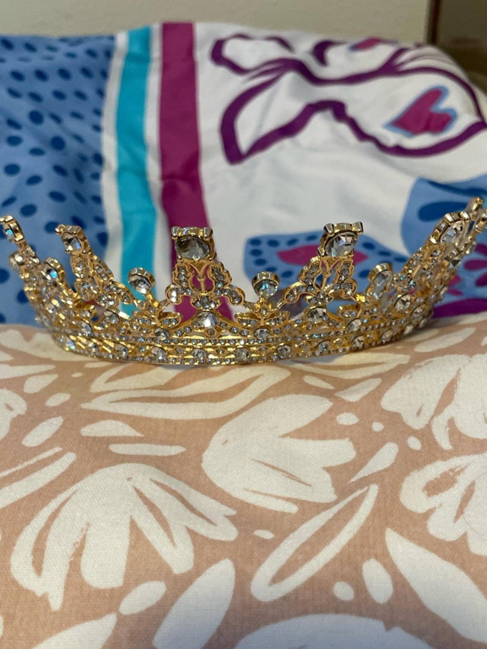 Unlisted OS Gold Rhinestone Crystal Tiara Headband - Picture 3 of 6